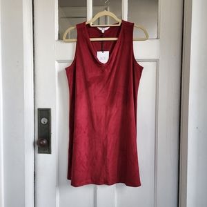 JACK by BB Dakota Burgandy Faux Suede Shift Dress, Sz S